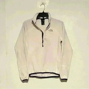 The North Face Light Gray Half Zip Pullover Fleece Jacket Womens Size Small